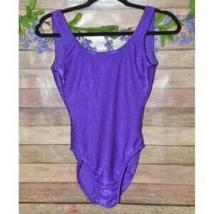 Womens 10 Vintage 80s Catalina Glossy Purple One Piece Ribbed Swimsuit Classic